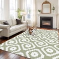 thumbnail image 2 of Area Rug for Living Room, Sage Green White Geometric Non-Slip Indoor Large Carpet for Bedroom/Dining Room, Modern Abstract Art Washable Low-Profile Rectangle Floor Runner Rugs - 5 x 7 Ft, 2 of 8