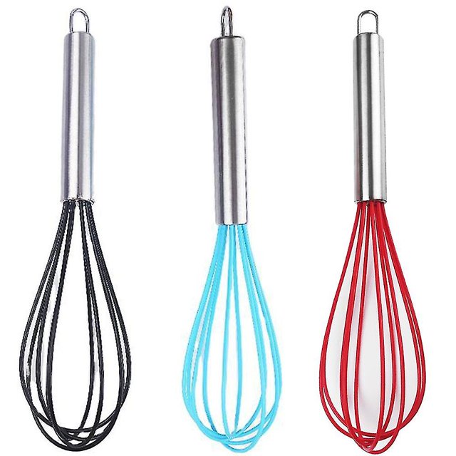 Batidor de globos de silicona, batidora de leche y huevos, resistente al calor
