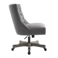 thumbnail image 3 of Linon Dixie Chaise de Bureau Pivotante Capitonnée Rembourrée à Base en Bois Gris Délavé, 3 of 12