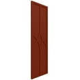 thumbnail image 2 of Ekena Millwork 12"W x 37"H True Fit PVC Cedar Park Fixed Mount Shutters, Pepper Red (Per Pair - Hardware Not Included), 2 of 9