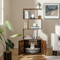 thumbnail image 2 of Gymax 56'' Tall 2-in-1 Hidden Cat Washroom Furniture w/3 Open Shelves Side Entry Doors Brown, 2 of 10
