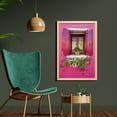 thumbnail image 2 of Pink Wall Art with Frame, Outdoor View of Painted Vintage Window with Flowers in Pots Picture Print, Printed Fabric Poster for Bathroom Living Room, 23" x 35", Pink and Multicolor, by Ambesonne, 2 of 2