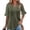 *Army Green, variant on ClodeEU Women's V-Neck Elbow Sleeve Top ,Loose Fit Solid Color Blouse with Pleated Button Army Green,Womens Plus L
