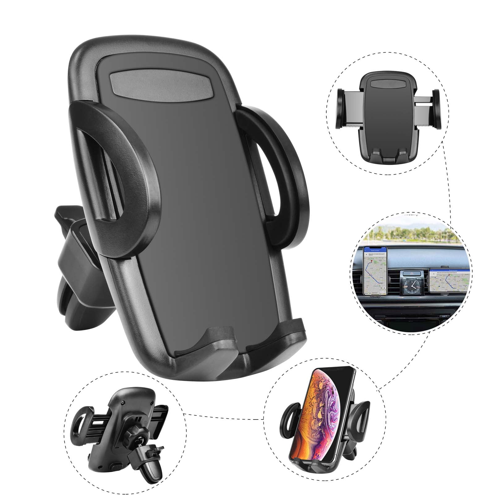 Car Phone Holder, Njjex Car Air Vent Mount Phone Holder Cradle Fits for Galaxy A11 A01 A21 A10 A10E A20 A30 A40 A50 A51 A71 A50S M10 M20 M30 M40S and More