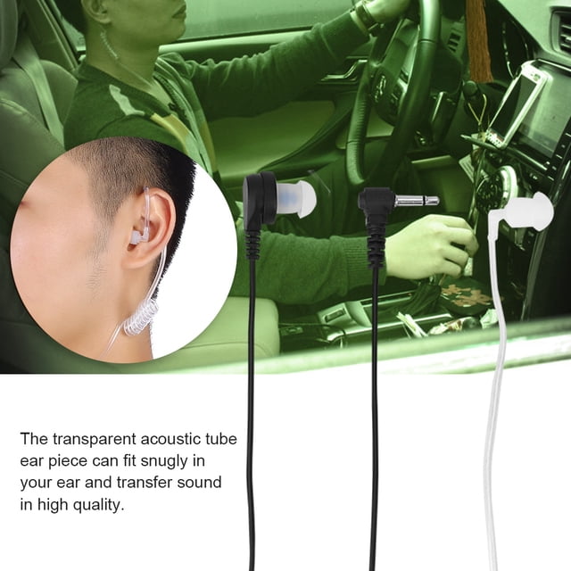 Auricular de Tubo acústico de vigilancia de Solo Escucha Mono de 3,5mm, Auriculares Suaves antiradiación para Uso policial, Militar, Discotecas, Bares