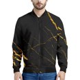 thumbnail image 2 of Chaquetas gráficas con grietas de mármol negro, chaqueta bomber con estampado 3D de manga larga a la moda para hombre, abrigo informal holgado para primavera y otoño, 2 of 5