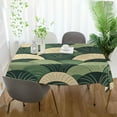 thumbnail image 3 of Yayeee Tablecloths 54" x 54" Rectangle Wrinkle Resistant Party Table Cover, Green Abstract Shapes, 3 of 8