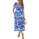 thumbnail image 1 of Vestido casual BTFBM para mujer con cuello cuadrado y manga abullonada, 1 of 9