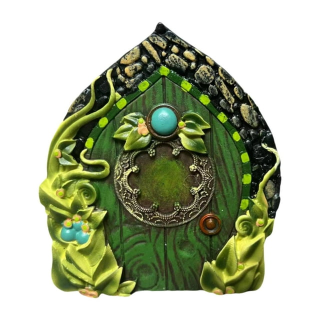 Escultura en miniatura,Césped de jardín de jardín de hadas en miniatura,Decoración de esculturas de arte del patio de hadas,Resin Fairy Door Garden Statue Patio,Accesorios de