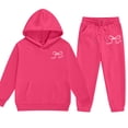 thumbnail image 5 of 7-8 Years Child Baby Girl Outfits Toddler Fall Winter Pajama Set Clothes Cute Long Sleeve Sweatshirt Tops Pants Set Infant 2Pcs Clothing Girls Hooded Sweatshirt And Sweatpants, 5 of 6