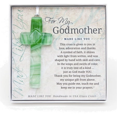 Gm Ribbon - Made Like You Godmother Green Cross w/Ribbon