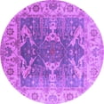 thumbnail image 1 of Ahgly Company Indoor Round Oriental Purple Traditional Area Rugs, 8' Round, 1 of 4