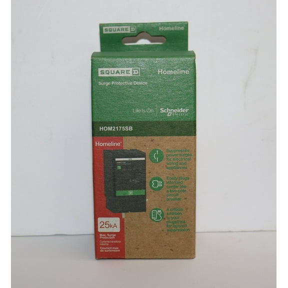 Square D HOM2175SB Homeline Surgebreaker 2-Pole 120/240 V 22.5kA Surge Protector