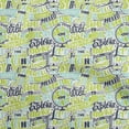 thumbnail image 1 of oneOone Velvet Green Fabric Writing Text Sewing Material Print Fabric By The Yard 58 Inch Wide, 1 of 4