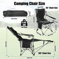 thumbnail image 3 of JelyHT 4‑Position Reclining Folding Camping Chair Portable Heavy‑Duty Chair with Detachable Footrest Headrest Cup Holder & Side Pocket for Camping Beach Patio Black, 3 of 12
