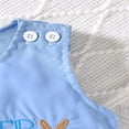 thumbnail image 4 of ZEHJUHAN Easter Baby Boy Sleeveless Cartoon Bunny & Letter Embroidered Bodysuit Cute Spring Summer Outfit Blue，0-3M, 4 of 7