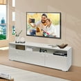thumbnail image 2 of SESSLIFE Wood TV Stand for 70'' TV, White Television Stands with Drawers and Shelves, Wooden Entertainment Center Combination TV Cabinet, TV Console Stand Bookcase for Living Room Office, 2 of 10
