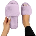 thumbnail image 4 of Bixock Slippers for Womens Indoor House Cotton Shoes Fleece Open Toe Slide For Fall Winter Warm Non-Sliped Women Shoes, 4 of 8