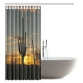 thumbnail image 2 of MYPOP Saguaro Cactus Shower Curtain, Saguaros Silhouette with Vivid Sunset Desert Scene Polyester Fabric Bathroom Shower Curtain with Hooks, 60 X 72 Inches, 2 of 3
