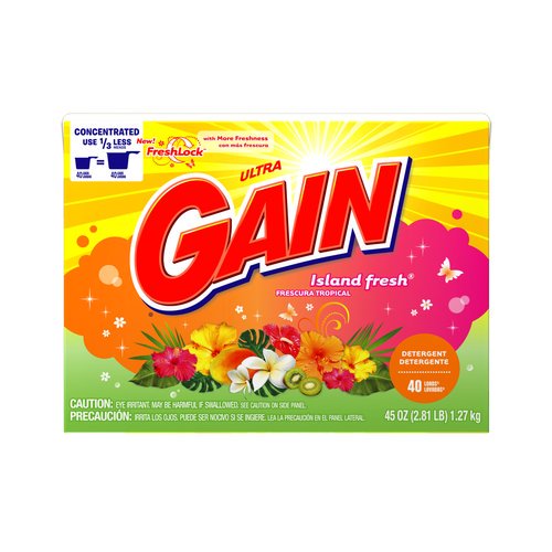 Gain FreshLock Island Fresh Scent Powder Laundry Detergent, 45 oz