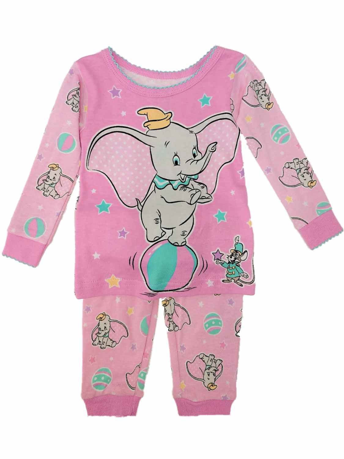 Baby Girls Disney Dumbo Pyjamas Girls Dumbo Cotton Sleepwear Age 6-24 Months 