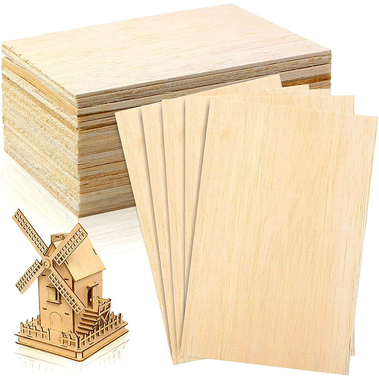 iUoczi 12 Pack Balsa Wood Sheets 1/12x4x8 Inch Natural Wood Color  Unfinished Wood for Cricut Maker Make Models of House Airplane Ship Boat  DIY Wooden