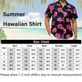 thumbnail image 2 of Mens Hawaiian Shirts Short Sleeve Summer Beach Aloha Shirt Floral Casual Button Down Shirt Hot Pink, 2 of 7