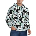 thumbnail image 2 of Pofeuu Panda And Eucalyptus Print Mens Casual Hooded Collar Drawstring Hoodies Pullover Sweatshirts Casual Long Sleeve Shirts-Medium, 2 of 7