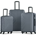 thumbnail image 1 of uhomepro Gray 3 Pieces Travel Luggage Set TSA Lock, ABS Trolley Carry On Suitcase Bag 20" 24" 28" with Spinner Wheels, 1 of 12