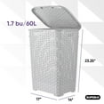 Superio Sturdy Plastic Wicker Laundry Hamper Dirty Clothes Basket