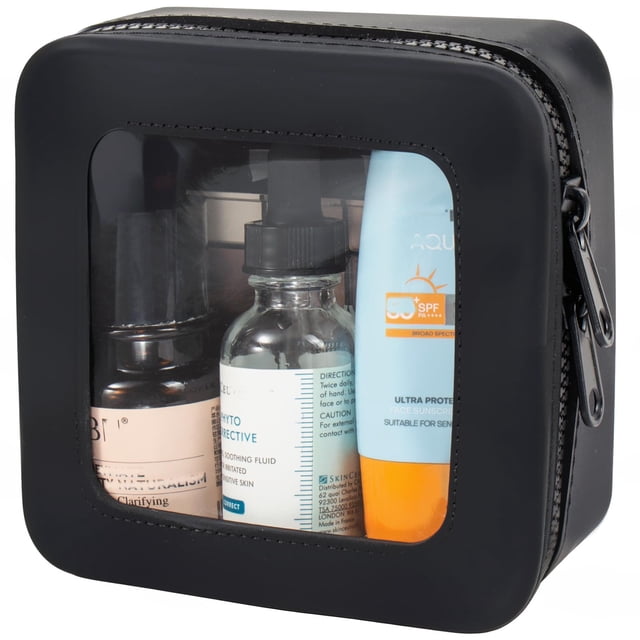 Bolsa de maquillaje FFPaw pequeña de silicona transparente impermeable para mujer