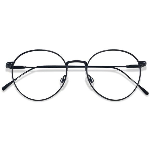 ANDWOOD Blue Light Blocking Glasses Women Men Computer Small Face Clear Bluelight Blocker Metal Frame Round Black
