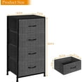 thumbnail image 3 of Dresser with 4 Drawers Chest Organizer with Foldable Fabric Bin, Wood Top and Steel Frame, Gray, 3 of 7