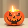 thumbnail image 4 of Portavelas De Calabaza Con Cara De Fantasma De Halloween, Portavelas Portavelas Decorativo, Soporte De Vela De Calabaza De Resina, Adorno Para Chimenea, Sala De Estar Y Dormitorio Advancent HA016038-00, 4 of 6