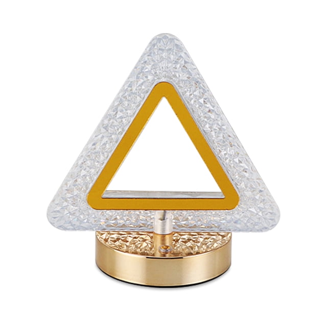 Mistaha LED Crystal Table Lamp with USB Charging, Eye-Caring Bedside Night Light, Romantic Gift Ambient Lamp - 3 Light Colors, Stepless Dimming, Triangle Star