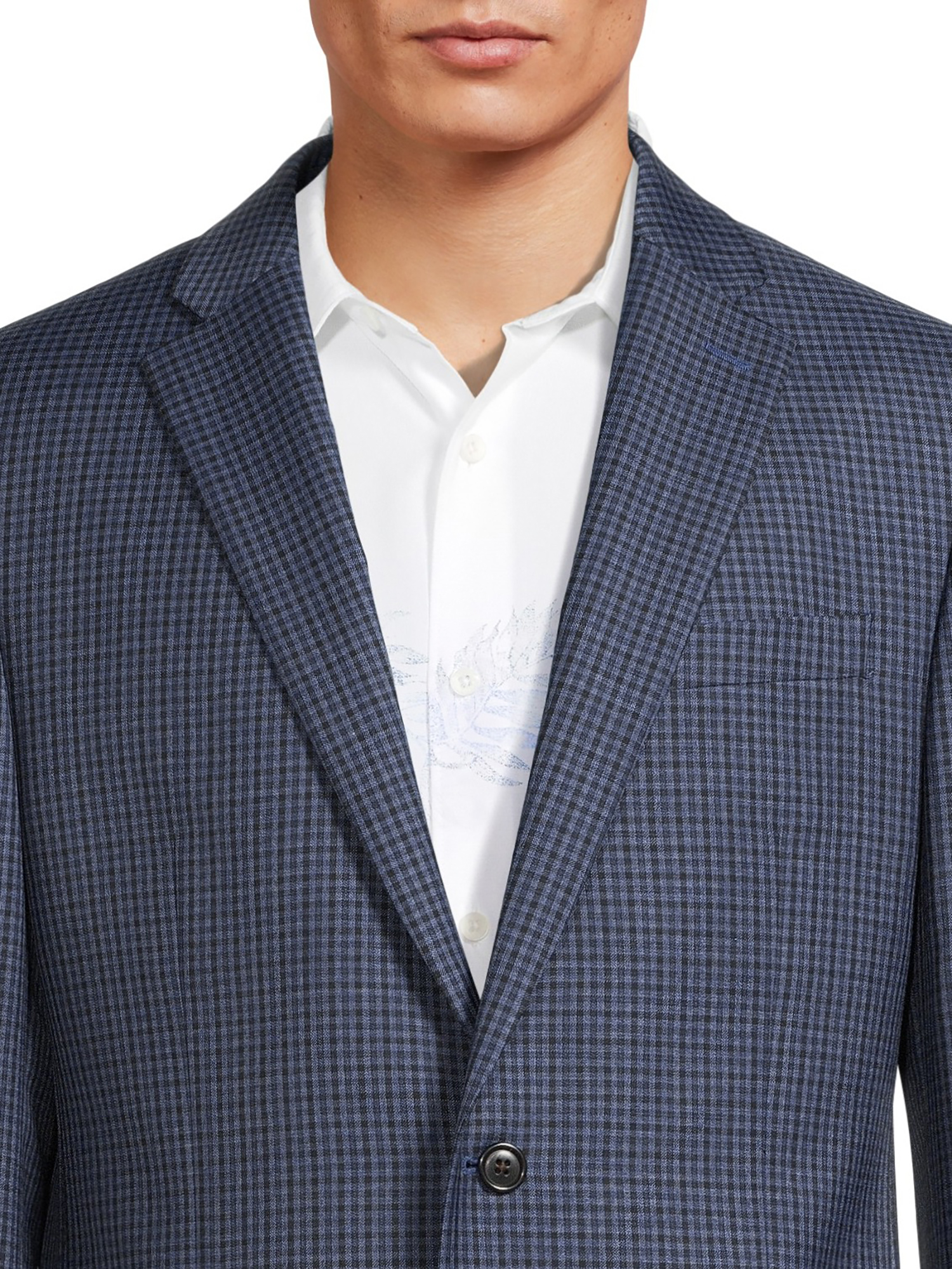 Lands' End Men's Deep Sea Navy Check Sport Coat
