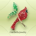 thumbnail image 4 of Shimmering Cardinal Rhinestone Brooches - Male  Female, 4 of 5