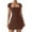 Coffee, variant on Short Sleeve Square Neck Bodycon Dress for Women Slim Fit Ribbed Mini Dress Casual Basic Stretchy Dresses