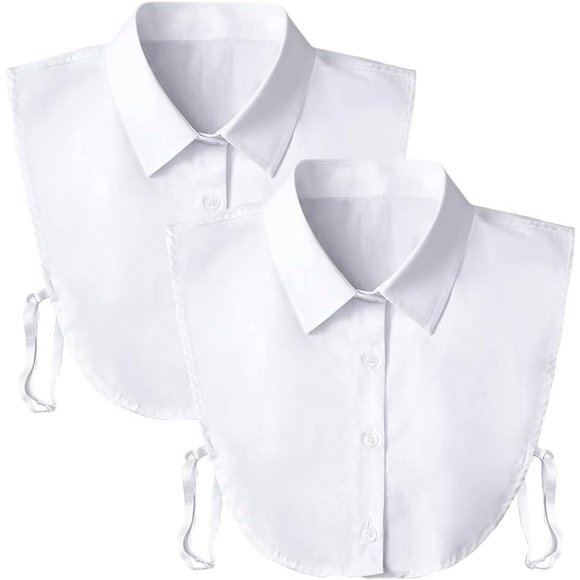 Blouse Dickie Blanche Factice Détachable Col Factice pour Femmes Accessoire Élégant Pièce de Superposition