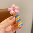 thumbnail image 4 of Hair Rope Telephone Ring High Elasticity Flower Bow Decor Anti-slip Anti-break Ponytail Decoration Portable Little Girls Daily Hair Band Headdress, 4 of 8