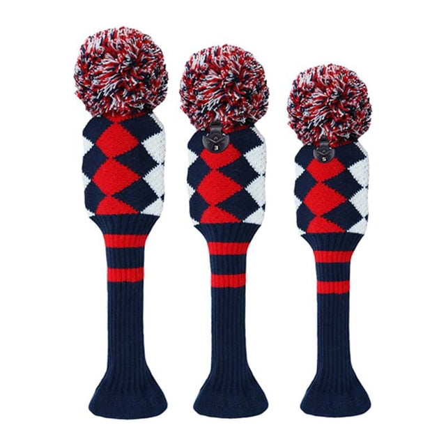 Advancent 3 piezas de madera Golf Club Cover 135 Number Head Covers Portable Golf Sports Protector manga accesorios mujeres hombres Type3 NO3
