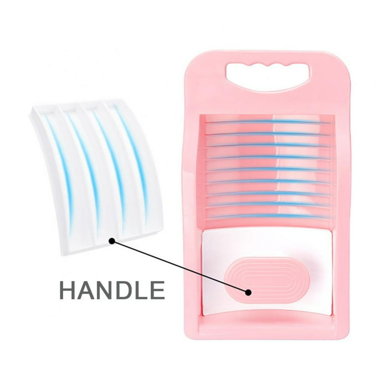 Washboard for Laundry, Mini Hand Wash Washboard, Use for Hand Washing Clothes and Small Items Plastic Non-Slip Washboard Convenient Washboard(Pink)