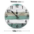 thumbnail image 4 of Wall Clock Silent Non Ticking Wall Clocks Battery Operated, Teal Rustic Clock Decorative for Kitchen Bathroom Bedroom Living Room(12 In), 4 of 8