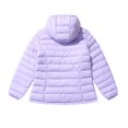 thumbnail image 2 of AUDeals Boys Girls Packable Puffer Jacket, Kids Hooded Lightweight Coat with Storage Bag, Warm Windproof Polyester Outerwear (Light Violet, 18-24 Months), 2 of 8