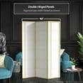 thumbnail image 5 of Red Lantern 6 ft. Tall Double Cross Shoji Screen - Ivory - 3 Panels, 5 of 7