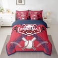 thumbnail image 3 of Baseball Comforter Set Twin Size 7 Piece Bed in A Bag Baseball Player Bedding Set Teens Super Soft All Season for Bedroom,Sports Reversible Bed Sets,Boston, 3 of 5