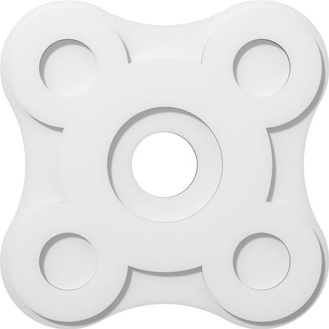 Ekena Millwork CMP20LA-04000 20 in. OD x 4 in. ID Square Luna Architectural Grade PVC Contemporary Ceiling Medallion
