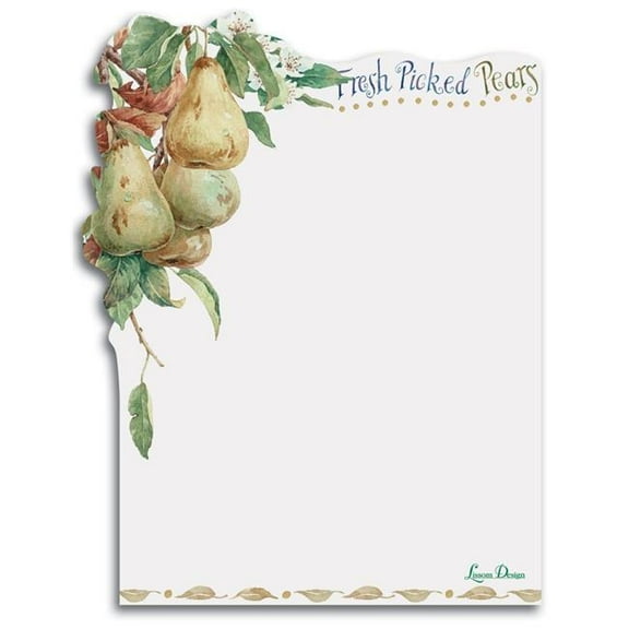 Lissom Design 28070 3.5 x 4.75 in. Sticky Notepad, Pears, Fresh Farm - Set of 3