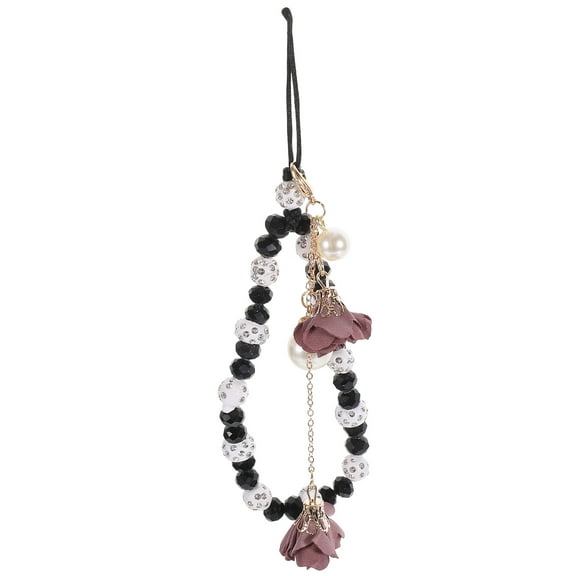 SEWCHICS Crystal Flower Charm Phone Lanyard with Thread for Hanging Phone Accessories and Decorative Use