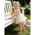 thumbnail image 4 of Happy Town Infant Baby Girl Summer Clothes Sleeveless Romper Dress 3-24M Toddler Girl Bodysuit with Headband, 4 of 9